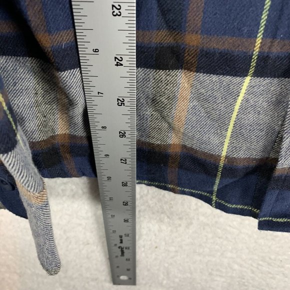 Alpine Design Flannel Shirt Men's Small Navy Blue Plaid Cotton Button-Up 7038 - Picture 6 of 8